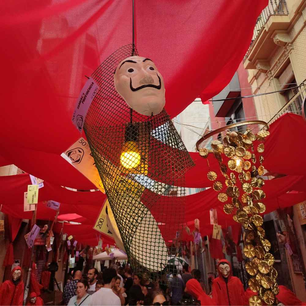 Decorated streets at Festa Mayor de Gracia, Spain