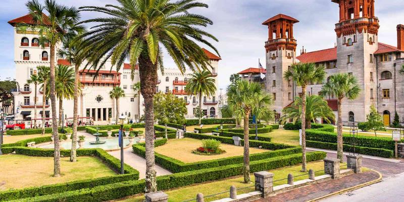 Frontside of St. Augustine, showcasing a blend of elegance and historical charm.