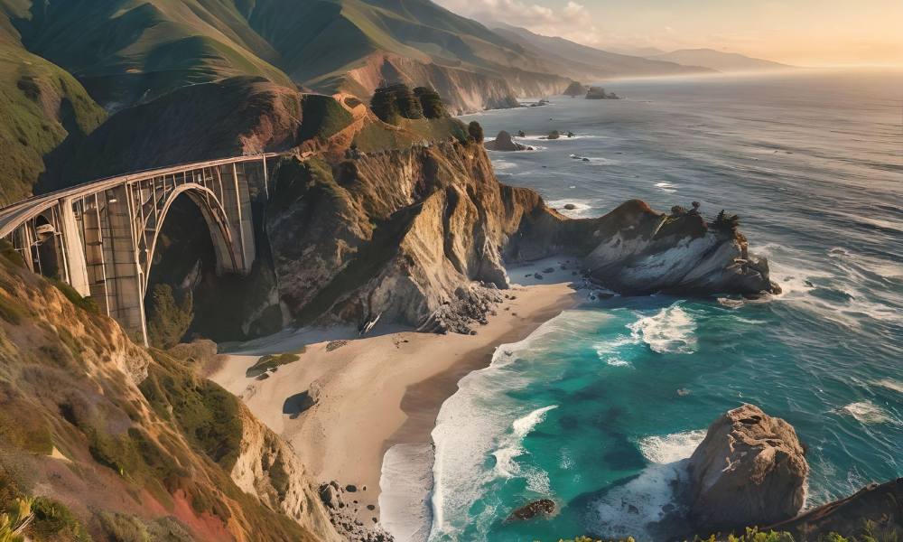 Captivating landscape of Big Sur, California, highlighting its dramatic coastline, a one of the places to visit in California in January.