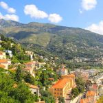 Scenic view of French Riviera, France, showcasing the vibrant town with the stunning ocean backdrop.