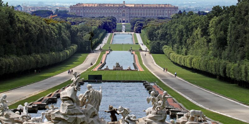 Stunning image of Caserta, Italy, featuring elegant architecture set against a backdrop of natural beauty.