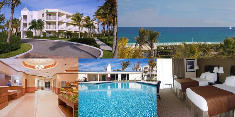 Pictures of the Holiday Inn Express North Palm Beach, highlighting the hotel, inviting pool, and beautiful beach.