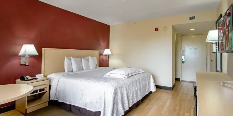 Red Roof Inn Plus+ West Palm Beach's 1 King Bed room - Red Roof Inn Plus+