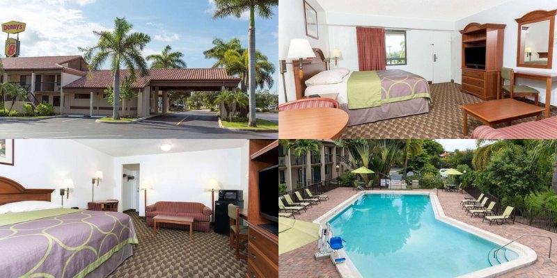 Super 8 by Wyndham Fort Myers, features a clean facade, hotel rooms, and an inviting entrance, ideal for travelers.