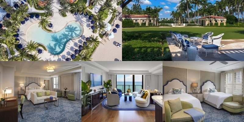 Luxurious view of The Breakers Palm Beach, showcasing elegant architecture and beautiful coastal scenery.