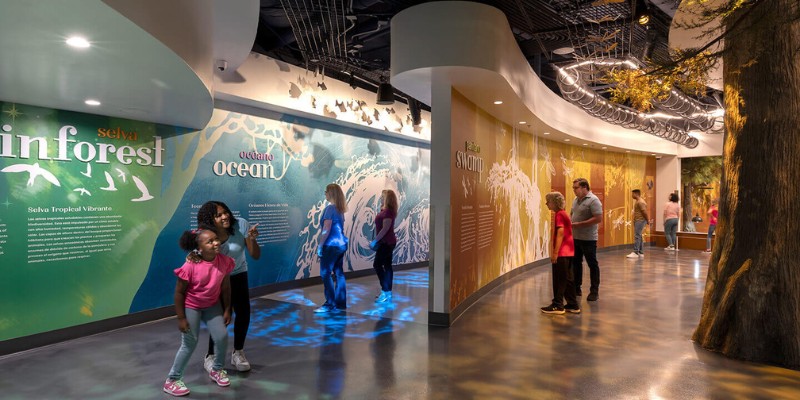 Visitors explore an exhibit at the Orlando Science Center, interacting with educational displays and enjoying the experience.