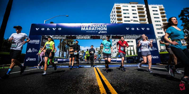 Look at all those super-determined runners at the LA Marathon finish line, just awesome.