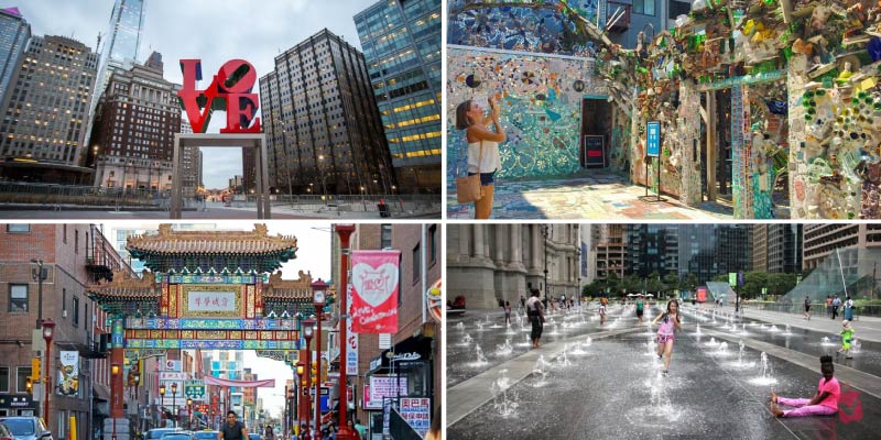 Iconic landmarks like the LOVE statue and Magic Gardens serve as the best photo spots in Philly for capturing city memories.