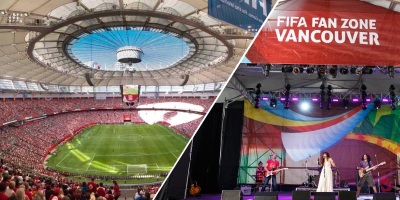 Get ready for FIFA World Cup 2026 Vancouver at the BC Place stadium and lively fan zones with music and entertainment.