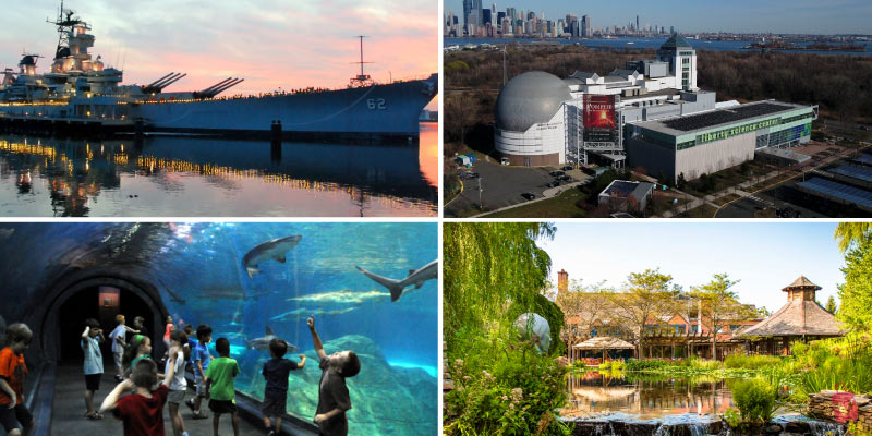 Top New Jersey Museums & Indoor Activities include exploring the Battleship New Jersey, Liberty Science Center, and immersive aquarium tunnels.